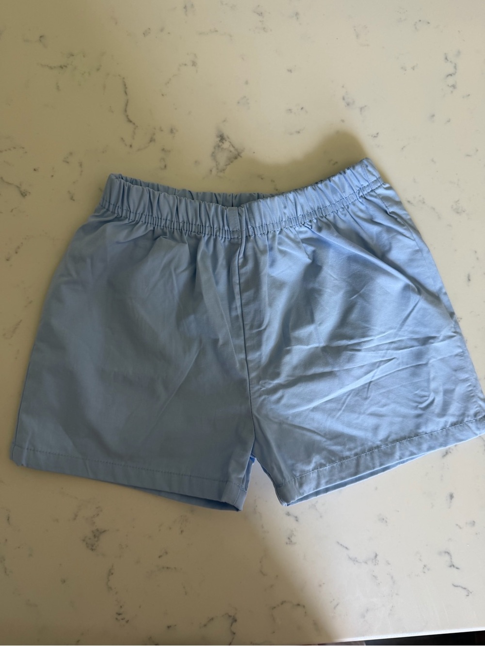Kids Light Blue Elastic Waist Shorts